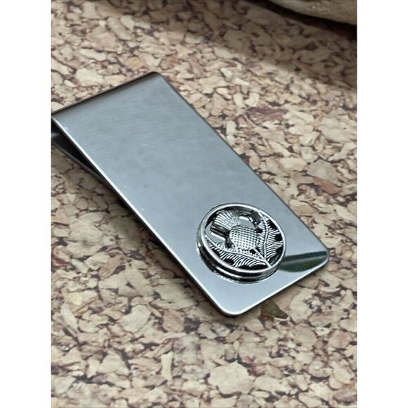 Scottish Thistle Money Clip Stainless Steel Quality Wedding Party Gift Groomsmen - Picture 2 of 11